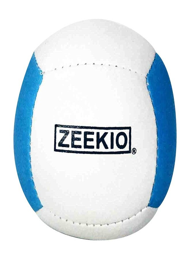 Zeekio Lunar Juggling Balls - [Set of 3], Professional UV Reactive, 6-Panel Balls, Synthetic Leather, Millet Filled, 110g Each, White/Blue - Image 2