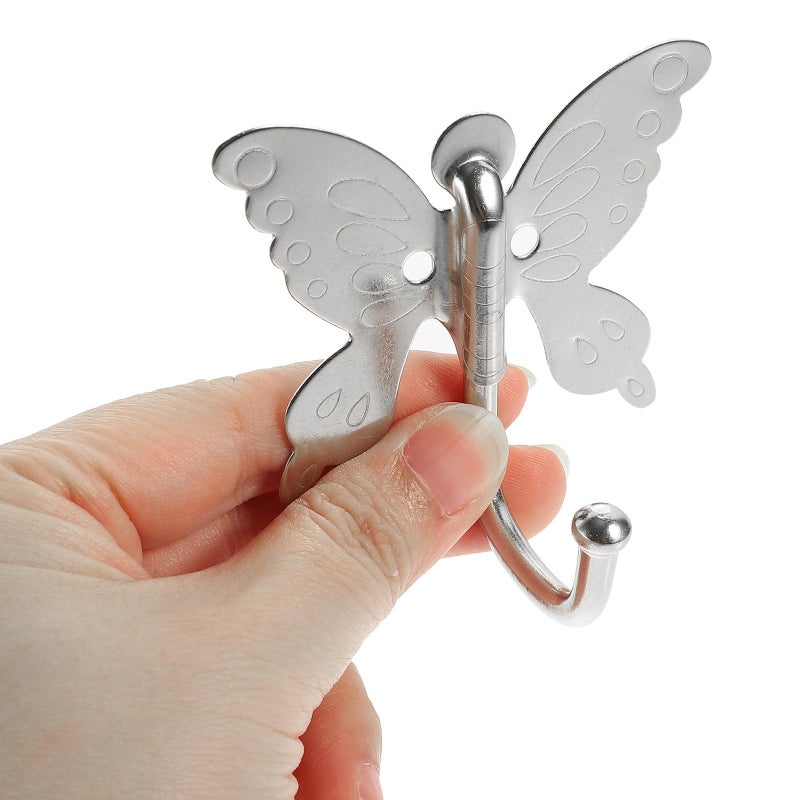 Stainless Steel Butterfly Wall Hooks 10pcs Decorative Coat Hangers Wall Mounted Storage Rack - Image 5