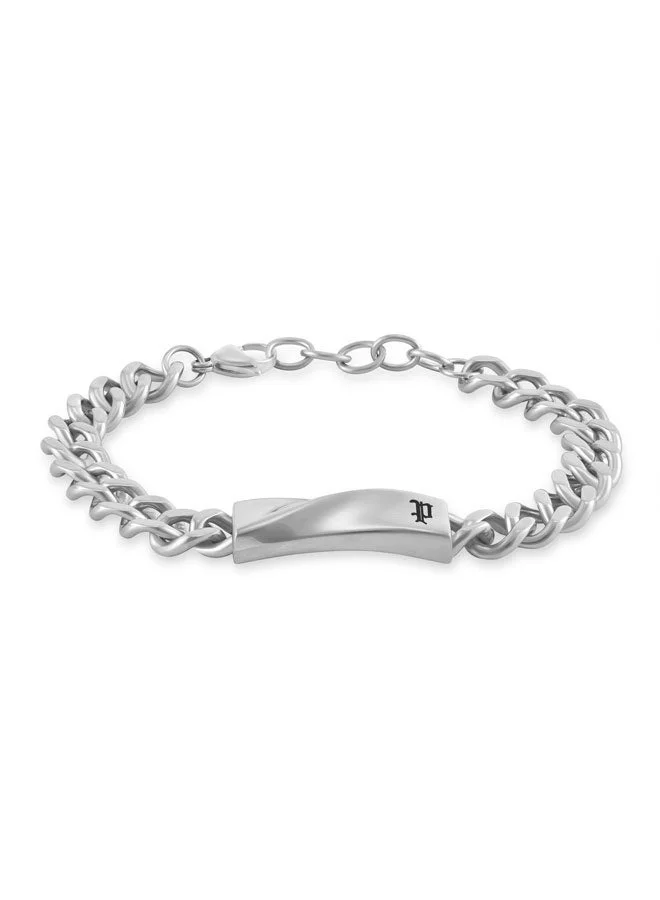 POLICE Contorto Curb Chain Stainless Steel Bracelet for Men