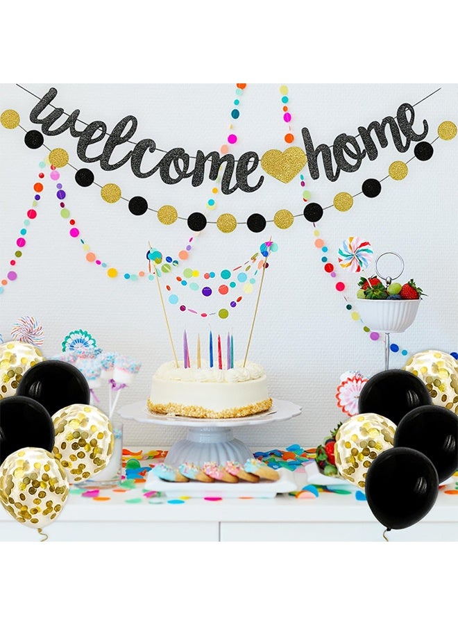GIFT Welcome Home Decorations, Welcome Home Banner and Balloons Set, Black and Gold Party Decor for Military Homecomings, Housewarming Parties, Family Reunions - Image 3