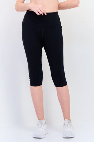 Women Sportswear Fit Training Capri Leggings, Black