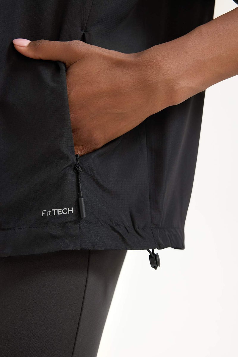 DeFactoFit Regular Fit Hooded Zippered Waterproof Jacket - Image 4