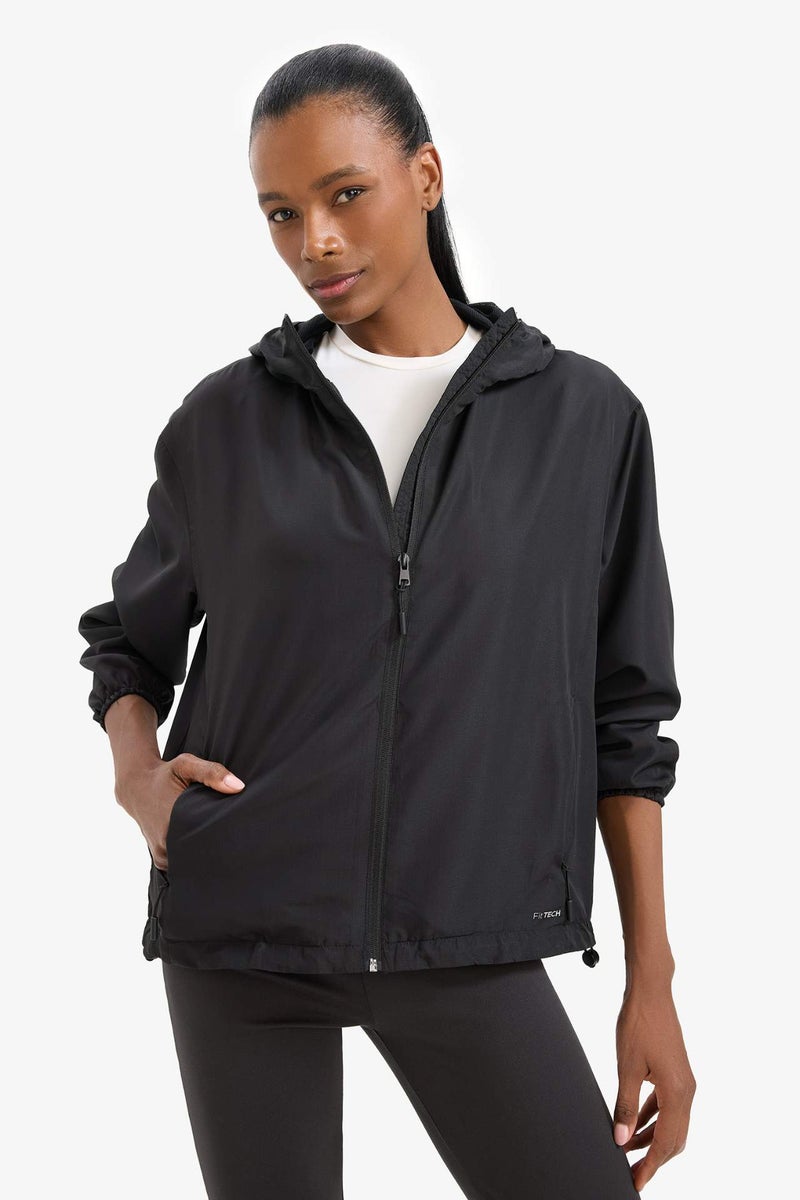 DeFactoFit Regular Fit Hooded Zippered Waterproof Jacket - Image 3