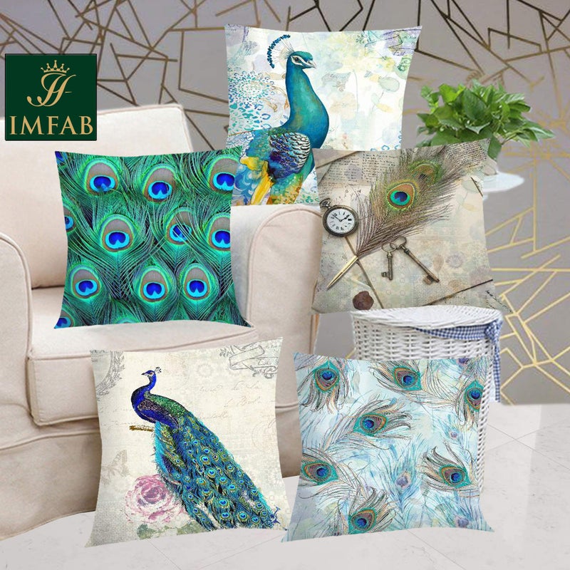 IM FAB Digital Printed Canvas Cotton Cushion Covers (16X16 inches, Multicolour) -Set of 5 pcs - Image 5