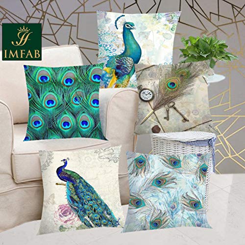 IM FAB Digital Printed Canvas Cotton Cushion Covers (16X16 inches, Multicolour) -Set of 5 pcs - Image 1