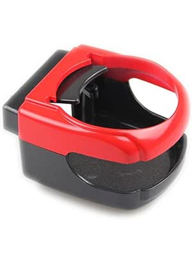 Red Car Cup Holder Flexible Clip For Horizontal Vents Holds Cans And Small Bottles - Image 1