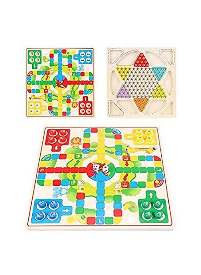 TRU TOYS TRU TOYS Wooden Frame Chinese Checkers + Ludo 2 In 1 Board Game With 1 Set Of Plastic Checkers Coin & 1 Set Of Ludo For Adults&Kids Superb Family Office Game, Picnic Toys 3+ Years  - Image 3