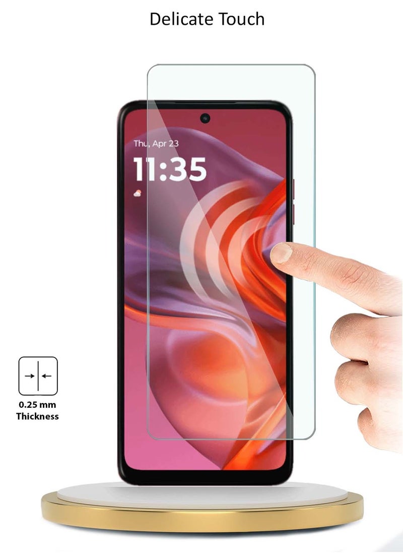 دبليو تيك موتورولا موتو G05 4G 2025 / موتورولا موتو G15 4G 2025 / موتورولا موتو G35 5G 2024 WTech Premium Series حامي شاشة زجاجي مقسى 9H 2.5D - شفاف  - Image 4