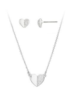 Split Sparkle Heart Set - Silver