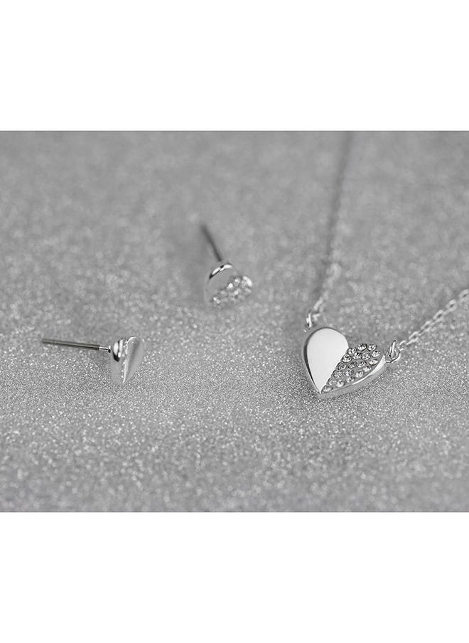 BUCKLEY LONDON - Split Sparkle Heart Set - Silver - Image 1