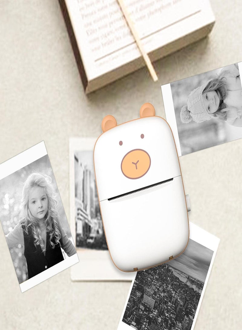 GGOOT 5 Pcs Mini Printer | Pocket Inkless Printer with 6 Rolls Thermal Paper | Inkless Printer for Label Receipt Photo Notes Todo List, Compatible with android Ios - Image 3