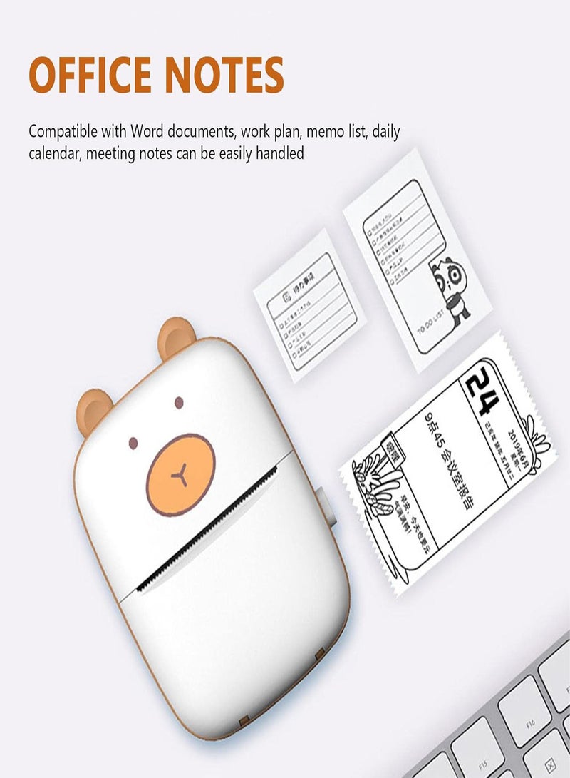 GGOOT 5 Pcs Mini Printer | Pocket Inkless Printer with 6 Rolls Thermal Paper | Inkless Printer for Label Receipt Photo Notes Todo List, Compatible with android Ios - Image 5