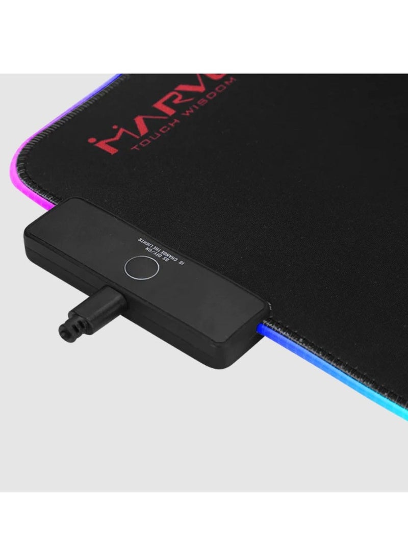 MARVO MG08 USB Gaming Mousepad with 3 RGB Effects Black - Image 5