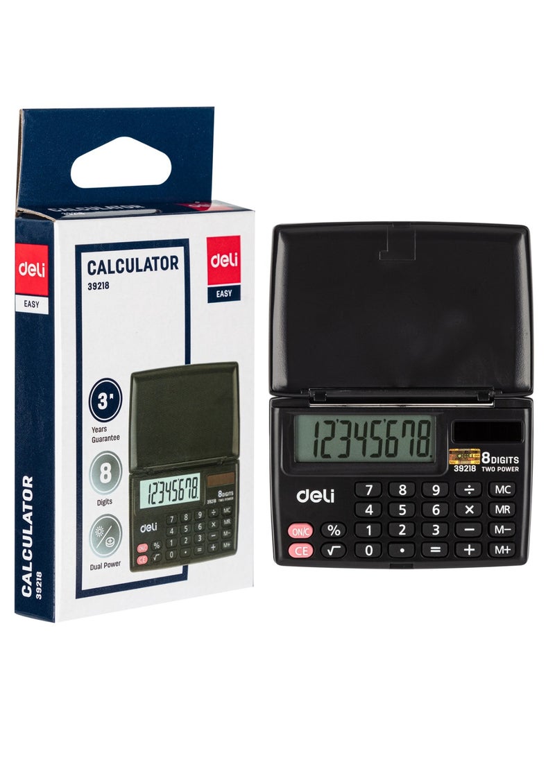Deli Pocket Calculator With Dual Power And 8 Digit Display  - Image 1