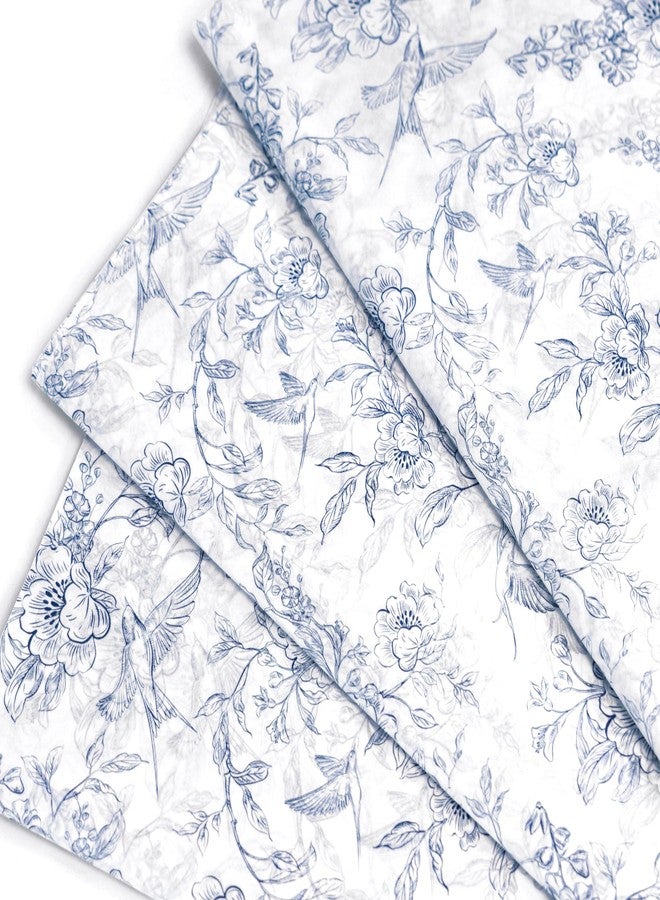 ROSYJUNE 120 Sheets Vintage Floral Tissue Paper, 20" x 14" Blue and White Tissue Paper for Gift Bags, Wrapping Tissue Paper for Flowers Packaging Birthday Wedding Art Crafts Decoration - Image 4