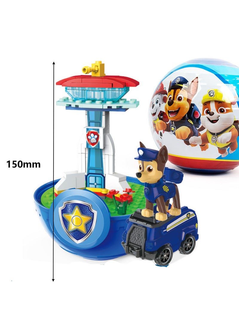 (Archie) Paw Patrol Gachapon Slide Pull Back Car Toy Set Build Blocks Lookout Tower Toy  - Image 2