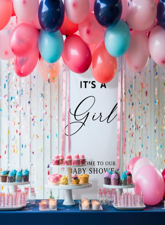 اودين لافتة من الخيش مقاس 24 × 60 بوصة من أودين، مكتوب عليها "إنها فتاة"، خلفية قماشية لحفل استقبال المولود الجديد مع شرائط وخطافات وردية، لافتة دعائم تصوير ريفية بوهيمية لحفل الكشف عن جنس المولود، تُعلق على الحائط، ديكور داخلي وخارجي - Image 4