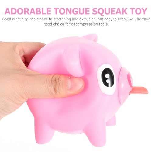 NUOBESTY Squeezing Pig Animal Squeeze Stick Out Slow Rising Piggy Screaming for Decompression Relief Pink Stongue Squeaky Doll Party Favors - Image 5
