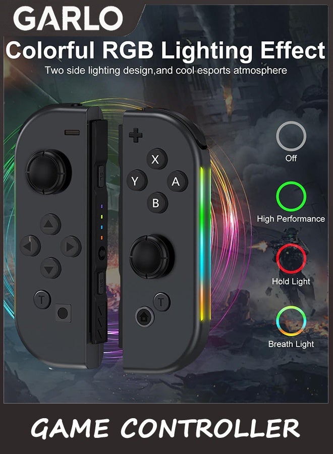 جارلو وحدة تحكم اللعبة ، متوافقة مع وحدات التحكم التبديل مع LED RGB ، دعم الاهتزاز المزدوج / الاستيقاظ / لقطة الشاشة - Image 2