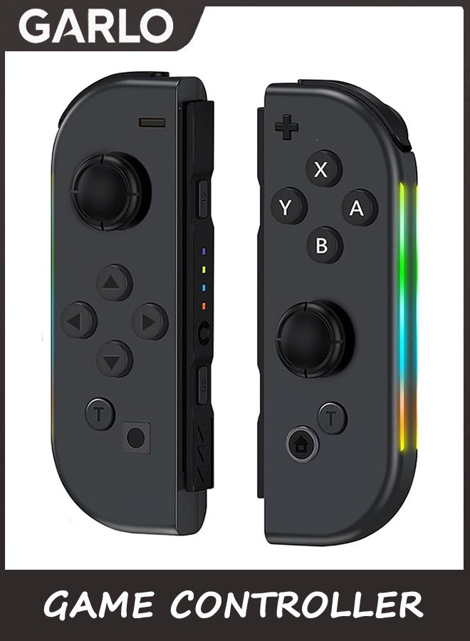 جارلو وحدة تحكم اللعبة ، متوافقة مع وحدات التحكم التبديل مع LED RGB ، دعم الاهتزاز المزدوج / الاستيقاظ / لقطة الشاشة - Image 1