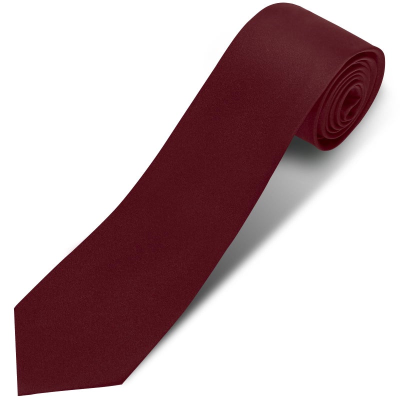 Puistr Men's Ties Solid Pure Color 3.15" (8CM) Necktie Plain Formal Burgundy Ties For Men - Image 1