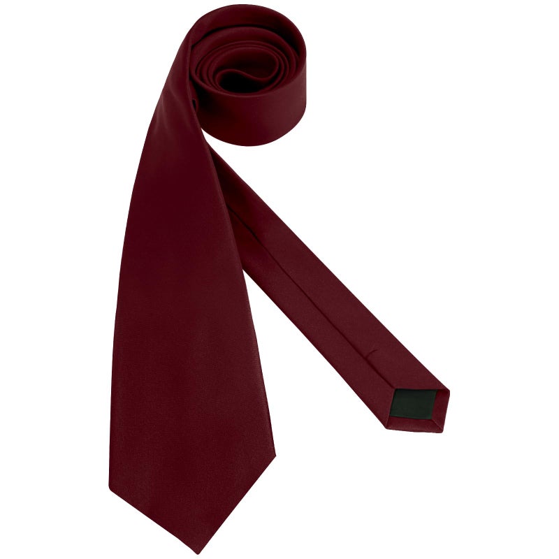 Puistr Men's Ties Solid Pure Color 3.15" (8CM) Necktie Plain Formal Burgundy Ties For Men - Image 2