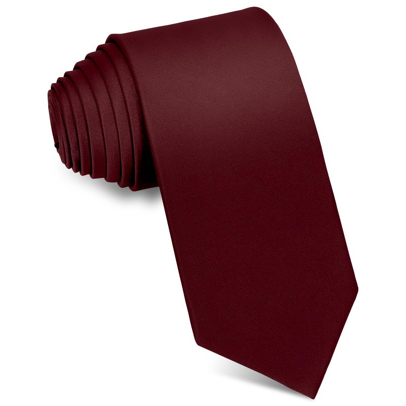 Puistr Men's Ties Solid Pure Color 3.15" (8CM) Necktie Plain Formal Burgundy Ties For Men - Image 3