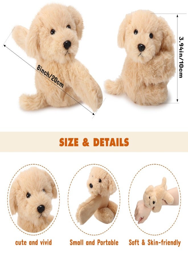 Jerify 8 Pcs Puppy Stuffed Animal Slap Bracelets for Kids, Cute Plush Dog Wrist Snap Bracelets Bulk Birthday Gifts for Boys & Girls Party Favors - Image 2