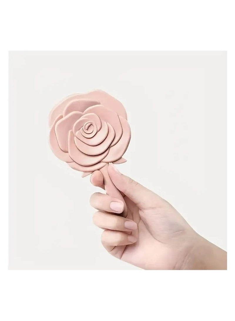 LANGMANNI Vintage Rose Handheld Mirror With Handle, Makeup Compact Hand Mirrors Travel Small Purse Mirrors, Hand Held Pocket Mirrors For Women - Image 2