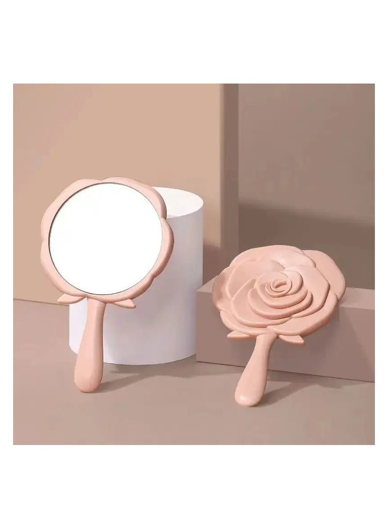 LANGMANNI Vintage Rose Handheld Mirror With Handle, Makeup Compact Hand Mirrors Travel Small Purse Mirrors, Hand Held Pocket Mirrors For Women - Image 3
