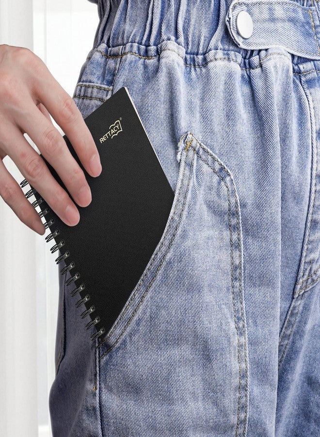RETTACY Pocket Journal Notebook, 160 Lined Pages, A6 Mini Small Size (4.5" × 5.7"), for Work, Journaling, Writing, 100 GSM Thick Paper, Spiral-bound, Flexible Plastic Cover (Black) - Image 5