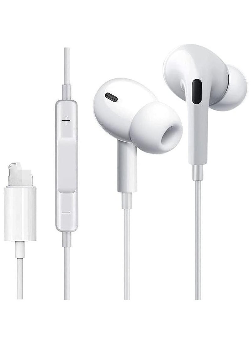 ELTRAZONE Wired Earbuds Earphones for iPhone 12 Pro with Microphone and Volume Control, Active Noise Cancellation Earbuds Earphones in Ear Headphones Compatible with iPhone (White) - Image 1
