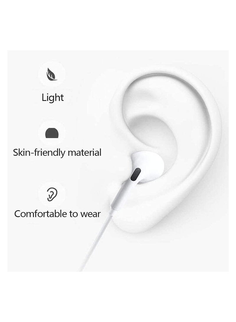 ELTRAZONE Wired Earbuds Earphones for iPhone 12 Pro with Microphone and Volume Control, Active Noise Cancellation Earbuds Earphones in Ear Headphones Compatible with iPhone (White) - Image 3