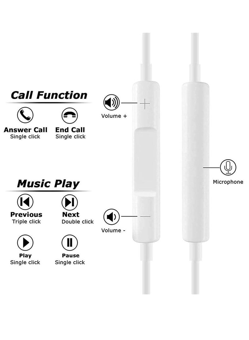 ELTRAZONE Wired Earbuds Earphones for iPhone 12 Pro with Microphone and Volume Control, Active Noise Cancellation Earbuds Earphones in Ear Headphones Compatible with iPhone (White) - Image 5