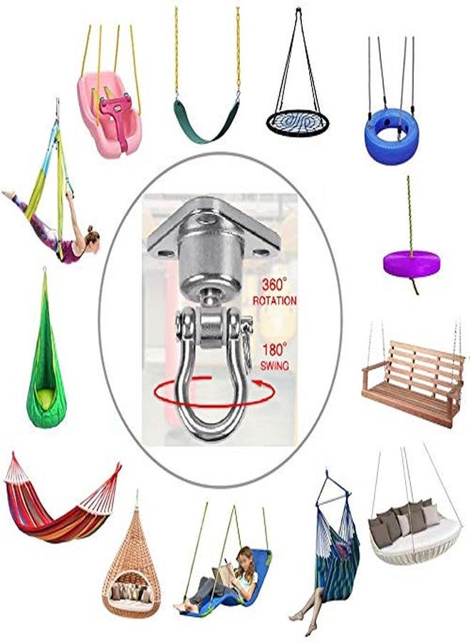 9M علاقة من الفولاذ المقاوم للصدأ 9M مع محامل دوران سلسة، خطاف دوار ثقيل 180°+360°، حبل كرسي هزاز يوغا بسعة 1500 رطل، كيس رمل لشنطة الأرجوحة - Image 4