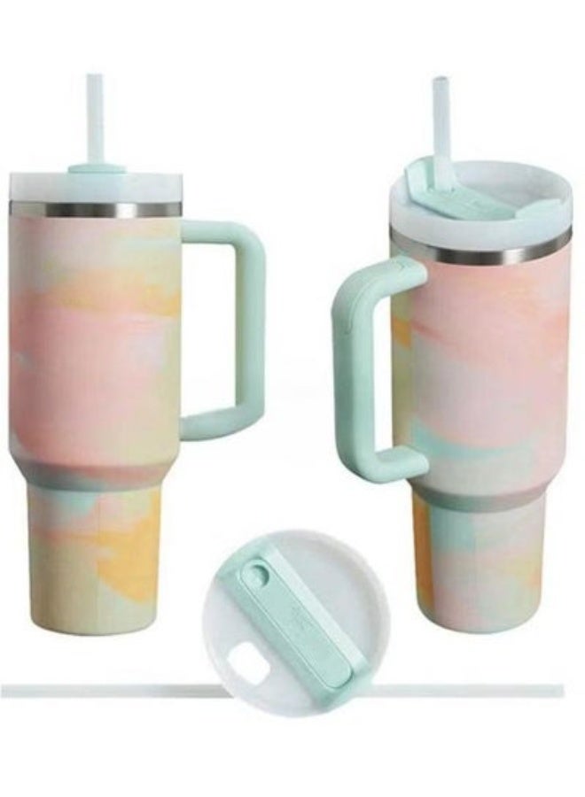 كوب كوانشر H2.0 فلوستيت من الفولاذ المقاوم للصدأ معزول بالفراغ مع غطاء وقشة للماء، الشاي المثلج أو القهوة، السموذي والمزيد، 40 أونصة - Image 2