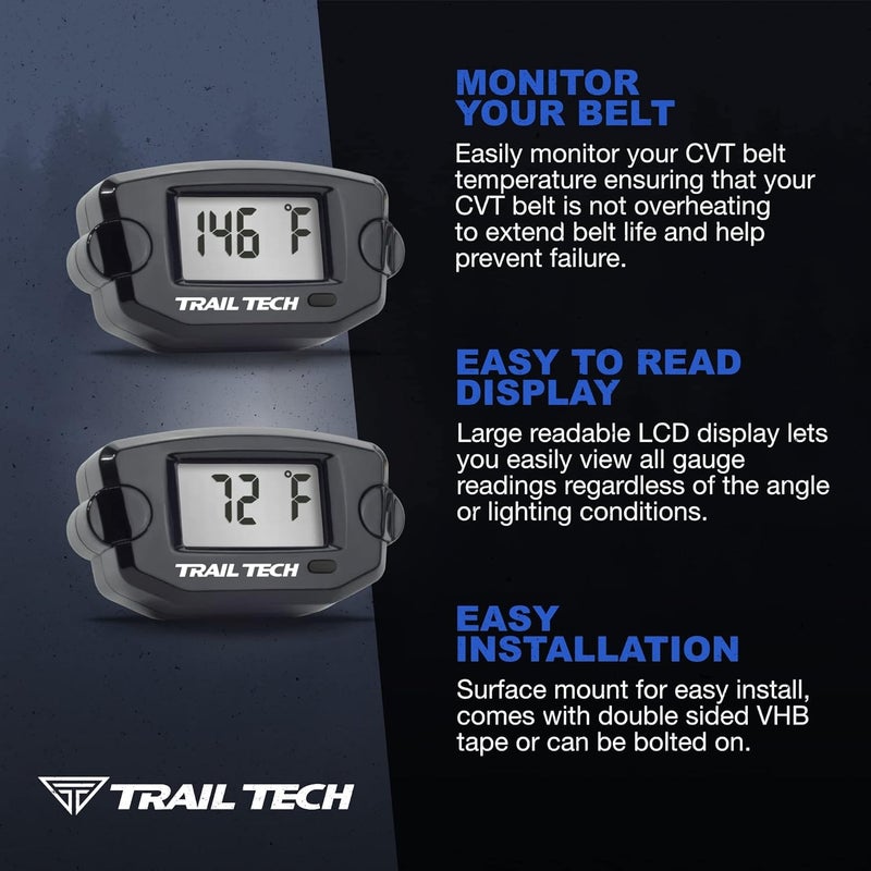 Trail Tech 742-ES3 TTO Temperature Digital Gauge CVT Belt Sensor Universal - Image 3