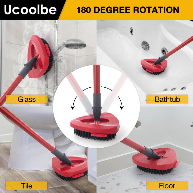Ucoolbe 2 Pack Upgraded Spin Mop Scrub Brush Replace Head Compatible with O Cedar EasyWring 1 Tank System, Scrubber mop Head Attachment, More Layers of Bristles for Bathroom, Deck, Kitchen - Image 4
