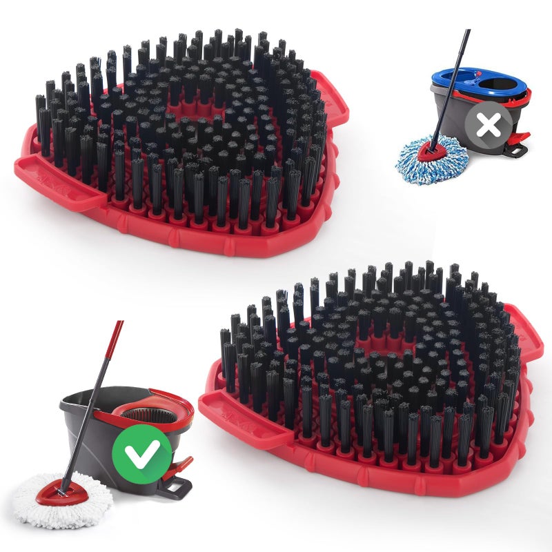 Ucoolbe 2 Pack Upgraded Spin Mop Scrub Brush Replace Head Compatible with O Cedar EasyWring 1 Tank System, Scrubber mop Head Attachment, More Layers of Bristles for Bathroom, Deck, Kitchen - Image 1