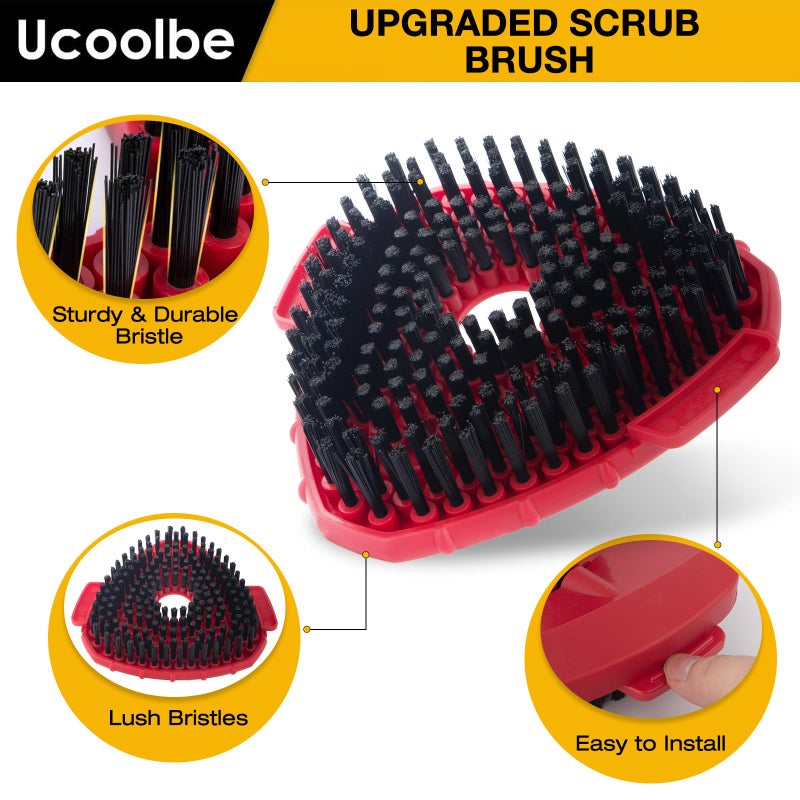 Ucoolbe 2 Pack Upgraded Spin Mop Scrub Brush Replace Head Compatible with O Cedar EasyWring 1 Tank System, Scrubber mop Head Attachment, More Layers of Bristles for Bathroom, Deck, Kitchen - Image 3