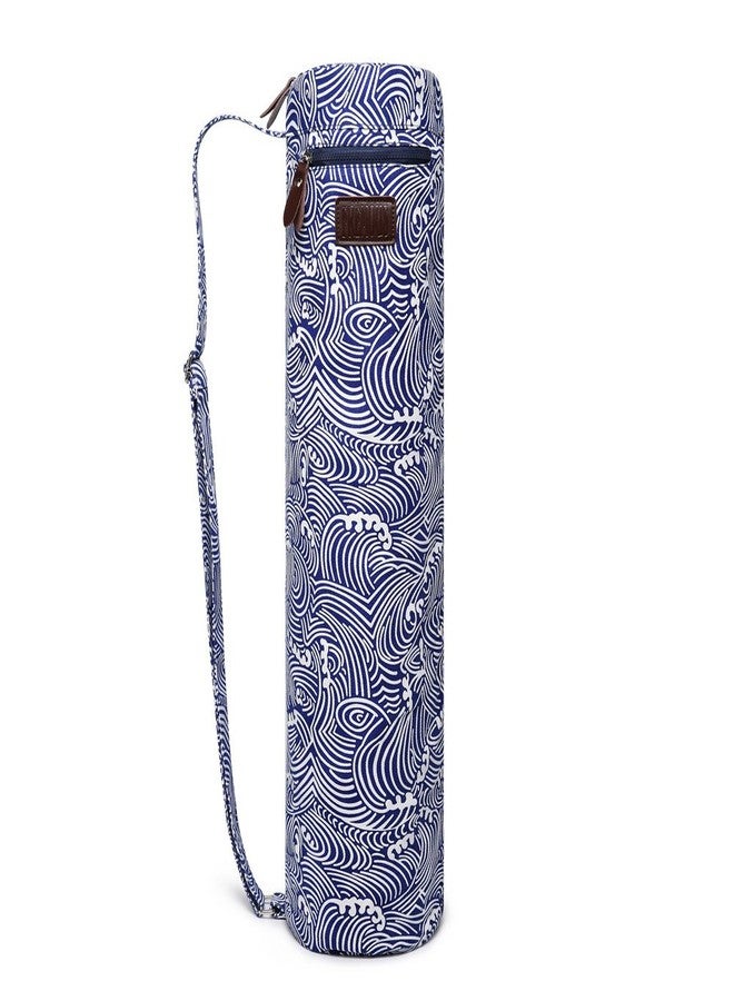 FREMOUS Yoga Mat Bag,Full-zip Exercise Yoga Mat Carry Bag for Women and Men - Double Storage Pocket,Easy Access Zipper, Adjustable Shoulder Strap and Handle,Fits Most Mats(wave) - Image 1