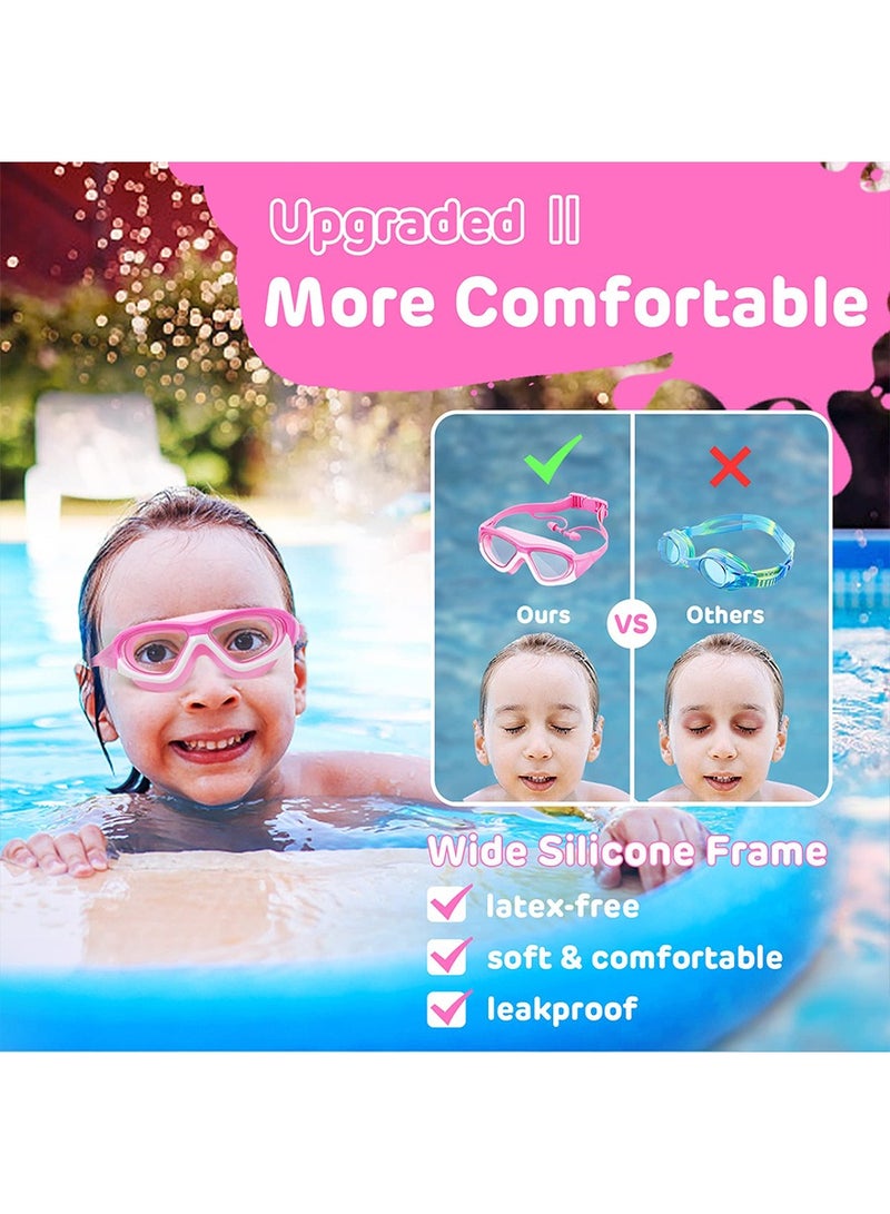 LEFAFA Kids Swimming Goggles, Anti-Fog No Leak Proof Waterproof Kids Swim Goggles with Soft Silicone, UV Protection Clear Vision Swimming Goggles Suitable for Kids 3-14 Boys and Girls - Image 4