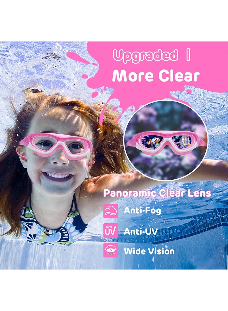 LEFAFA Kids Swimming Goggles, Anti-Fog No Leak Proof Waterproof Kids Swim Goggles with Soft Silicone, UV Protection Clear Vision Swimming Goggles Suitable for Kids 3-14 Boys and Girls - Image 3