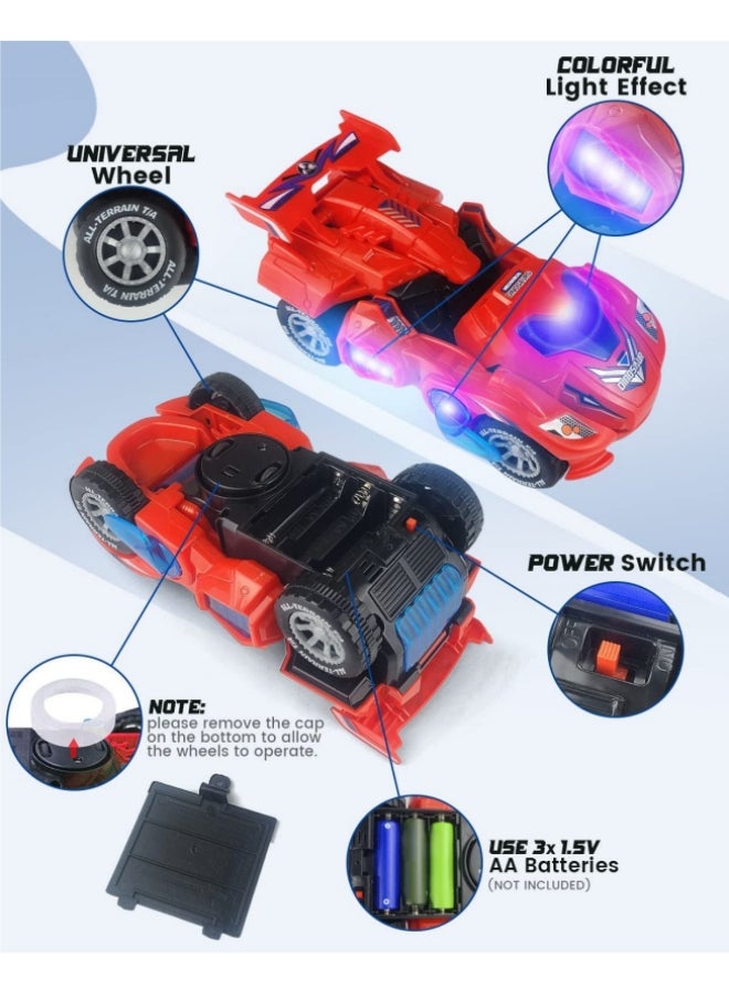 Generic - Transforming Dinosaur Car Toys, Sound and LED Transforming Dinosaur Car, 2 in 1 Automatic Dinosaur Transform Car Toy, Dinosaur Transformer Toy for 3-7 Year Old Boys Girls Kids - Image 1