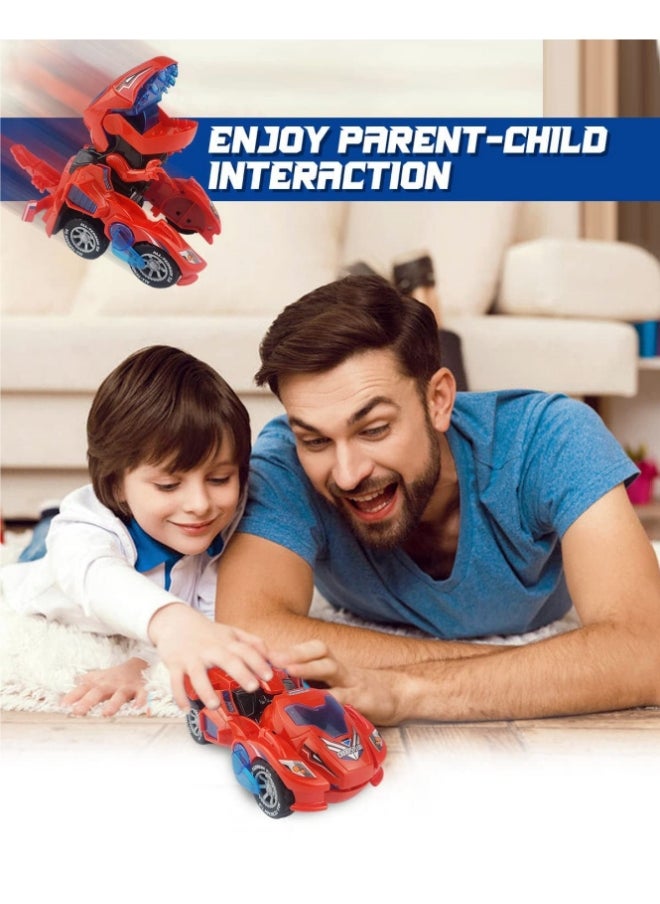 Generic - Transforming Dinosaur Car Toys, Sound and LED Transforming Dinosaur Car, 2 in 1 Automatic Dinosaur Transform Car Toy, Dinosaur Transformer Toy for 3-7 Year Old Boys Girls Kids - Image 1