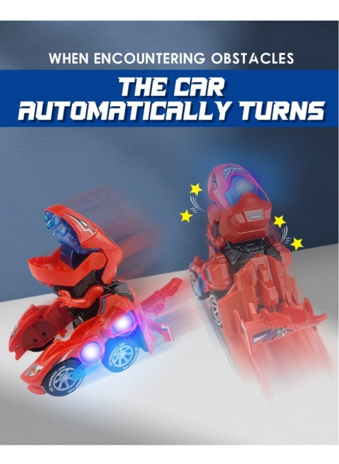 Generic - Transforming Dinosaur Car Toys, Sound and LED Transforming Dinosaur Car, 2 in 1 Automatic Dinosaur Transform Car Toy, Dinosaur Transformer Toy for 3-7 Year Old Boys Girls Kids - Image 1