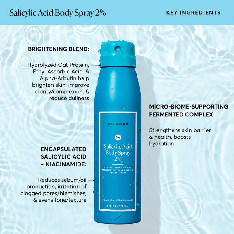 Naturium Salicylic Acid Body Spray 2%, Blemish-Fighting & Pore Treatment, with Niacinamide Plus Encapsulated Salicylic Acid, 4 oz - Image 5