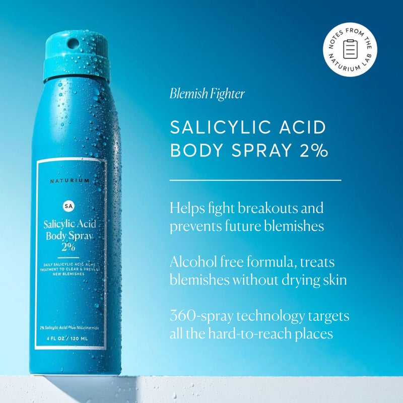 Naturium Salicylic Acid Body Spray 2%, Blemish-Fighting & Pore Treatment, with Niacinamide Plus Encapsulated Salicylic Acid, 4 oz - Image 4
