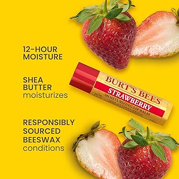 Burt's Bees Burts Bees Strawberry Moisturizing Lip Balm 015 oz Pack of 2 - Image 2