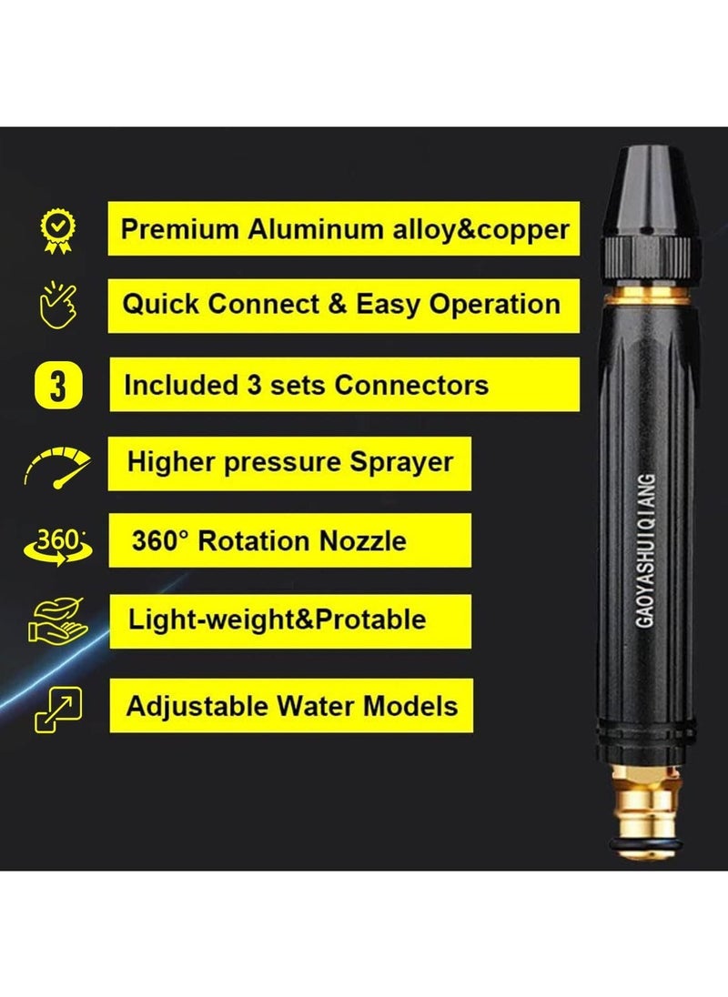 Generic - hanso Water Spray Gun, Car Wash Nozzle, High Pressure Nozzle Spray Water Gun, Water Jet Hose Nozzles Pipe For Gardening, Bike, Car Wash, Window Cleaning (Black) - Image 1